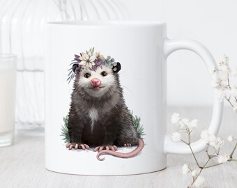 Taza de zarigüeya bonita • Taza con arte de zarigüeya • Taza de zarigüeya linda