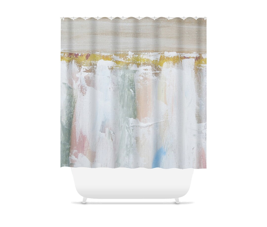 Pastel Canvas Painting Shower Curtain Art Shower Curtain Pastel Shower