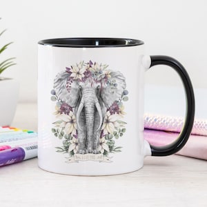 Live Free Elephant Mug • Elephant with Flowers Mug • Boho Elephant Mug • Elephant Painting Mug