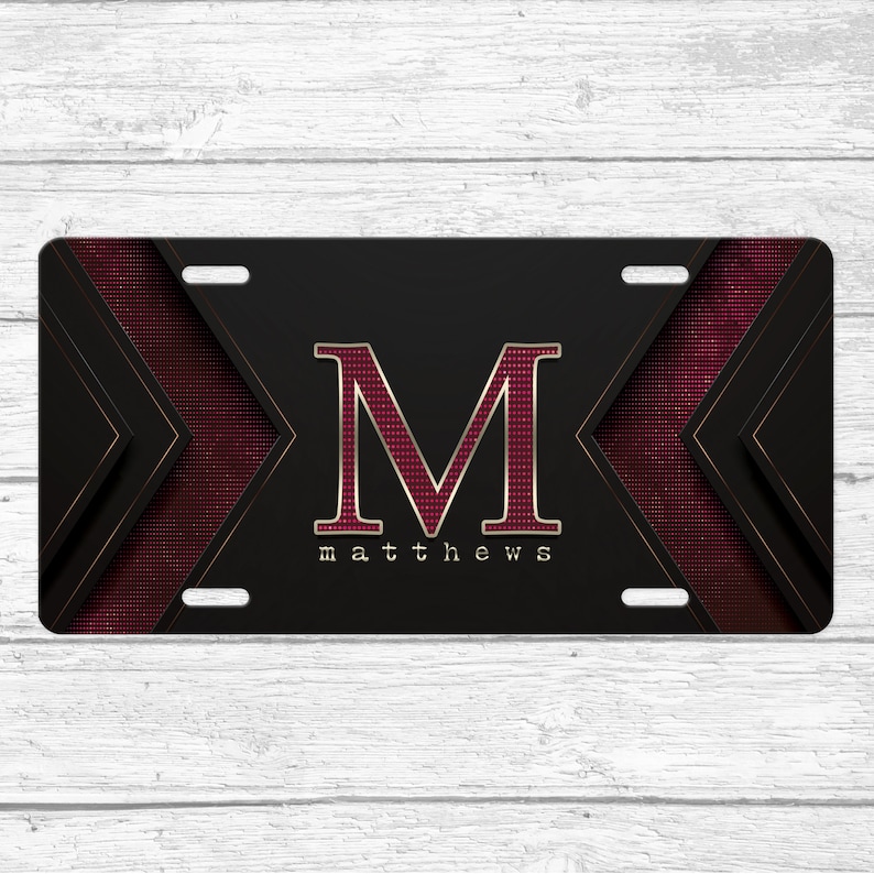 Elegant Last Name Personalized License Plate Name License Etsy