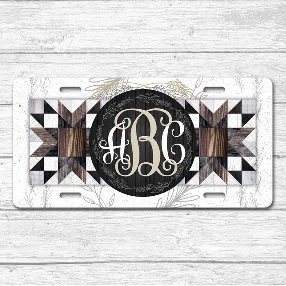 Personalized Monogram License Plate Monogrammed License Plate Personalized Front License Plate Monogram Front License Plate