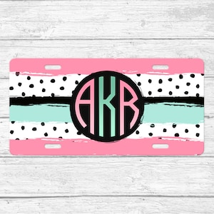 Niedliches personalisiertes Nummernschild • Monogramm-Nummernschild • Personalisiertes vorderes Nummernschild • Initialen vorderes Nummernschild