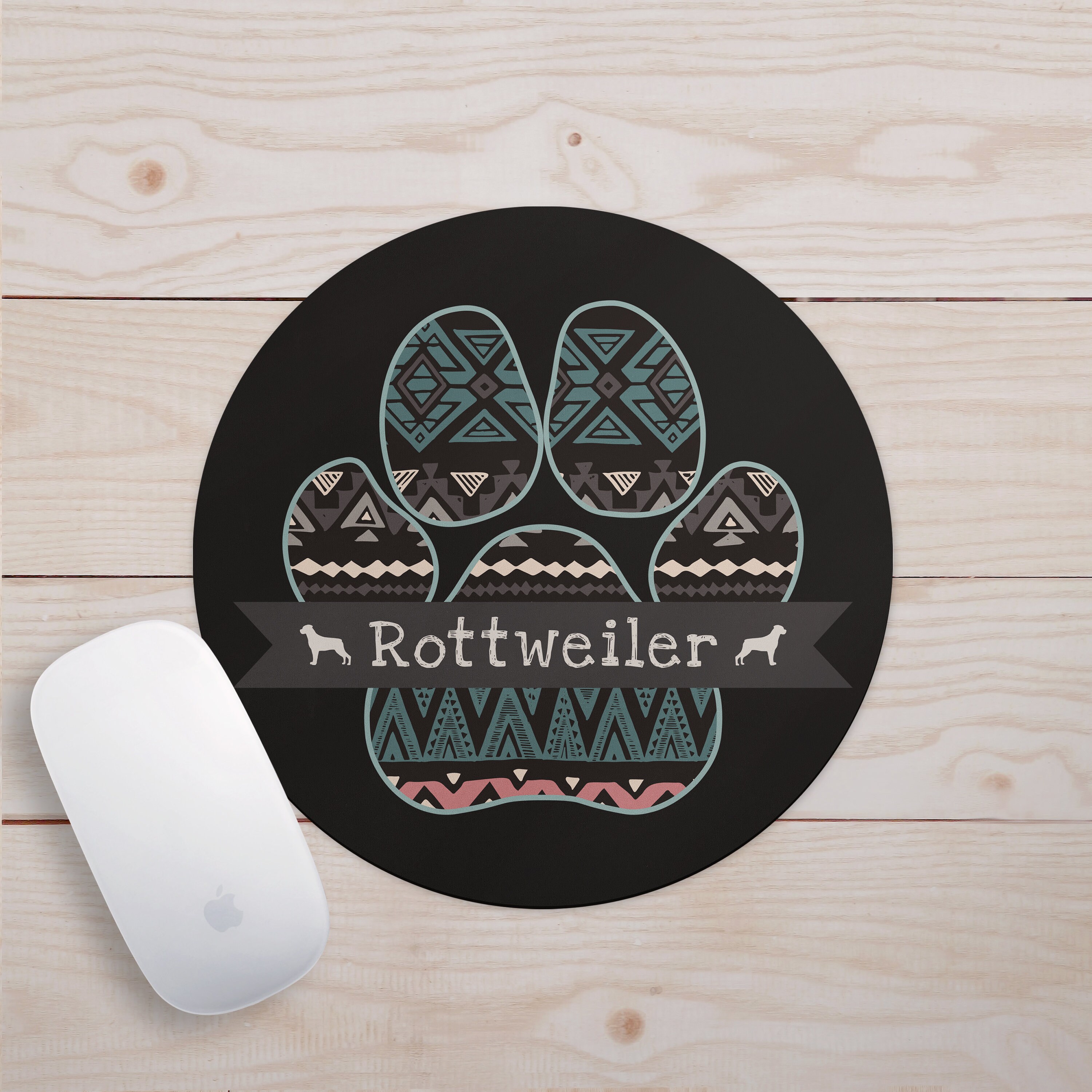 Tribal Rottweiler Rottweiler Tribal Paw Print Mouse Pad • Rottweiler Owner Gift ...
