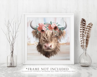 Highland Cow Art Print • Highland Cow Painting • Highland Cow Picture • Highland Cow Poster • Highland Cow Wall Art