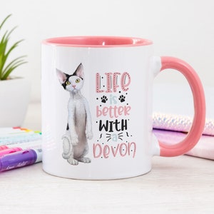 Devon Rex Mug • Life is Better With a Devon • Devon Rex Art Mug • Cute Devon Rex Mug • Devon Rex Cat Mug
