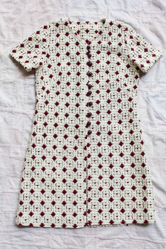 1970s Granny Square Crochet Knit Top