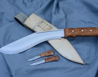 Handmade Nepal Gurkha Kukri Knife, Carbon Steel Blade, Display Gift