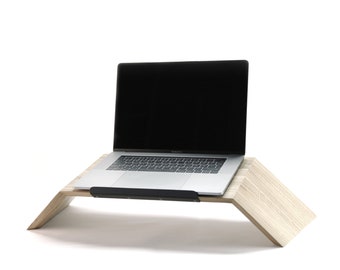 Wooden laptop stand | Handmade by Designer | Crafted in a studio for work ergonomics of quality materials