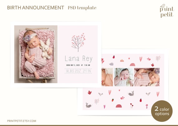 etsy birth announcement