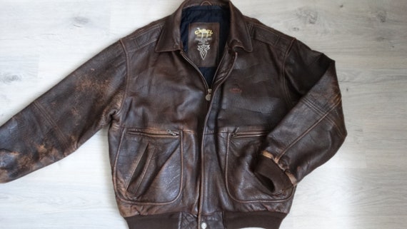 Vintage Camel flight leather jacket Top Gun Alpha