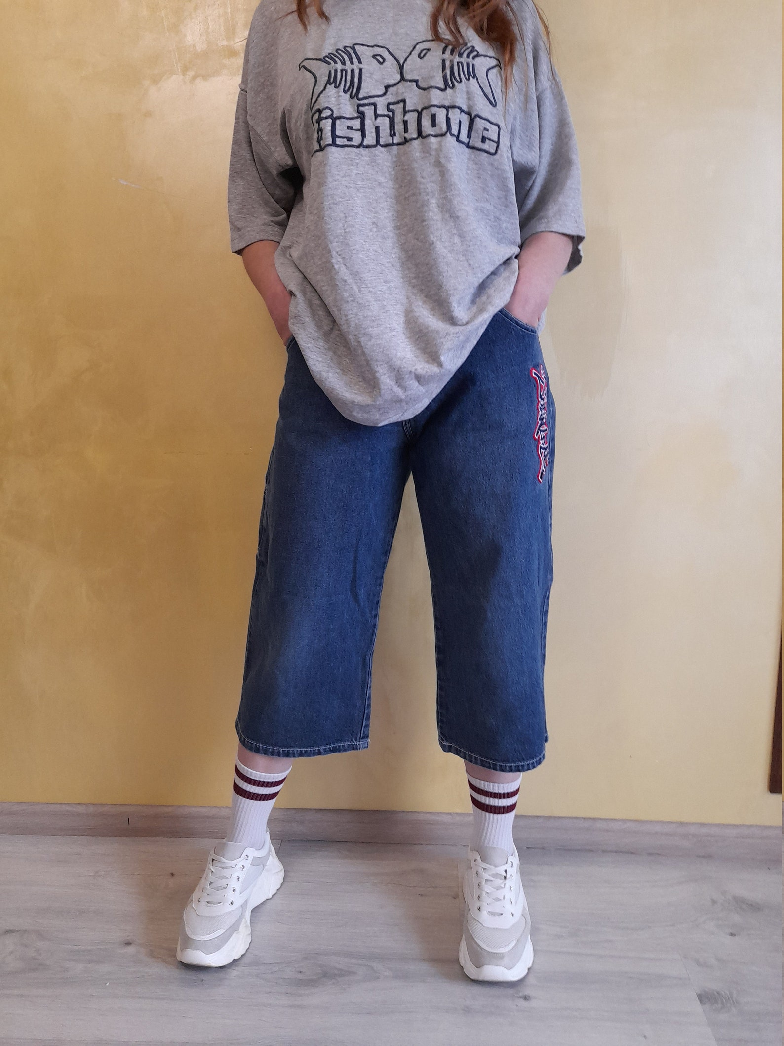 Vintage 90s Womens Denim Baggy shorts Capri pants Hip hop | Etsy