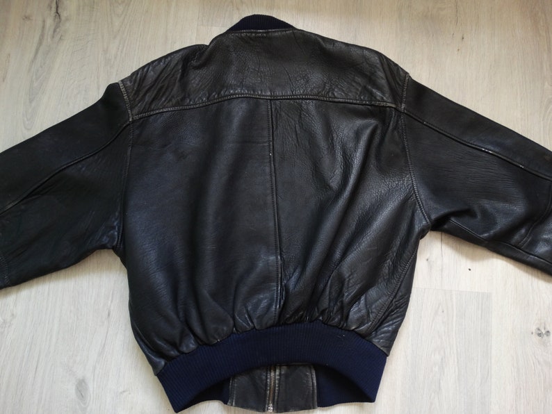 Vintage Mens leather Bomber Jacket MA-1 | Etsy