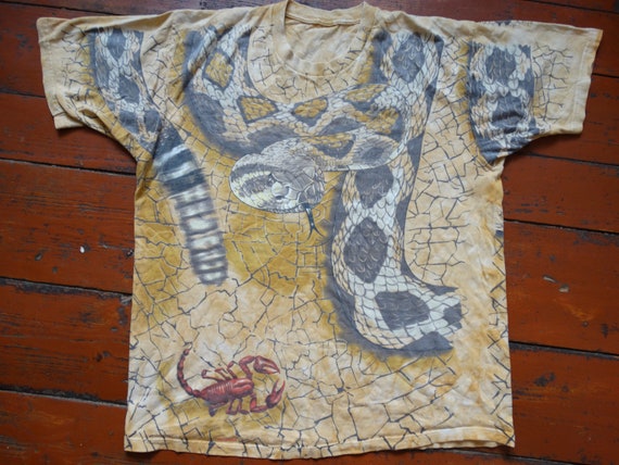 Liquid Blue All Over Print Rattle Snake Shirt 1996