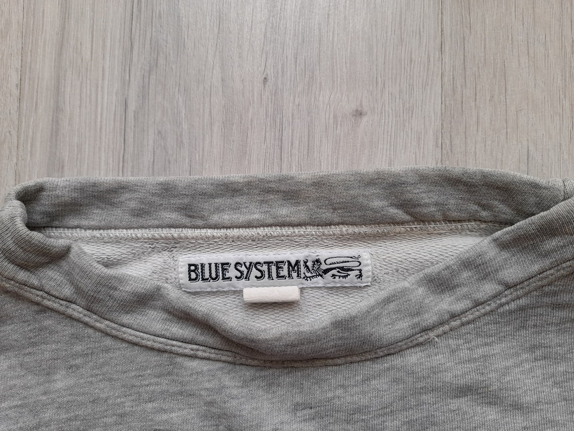 Vintage Blue System Gray sweatshirt Blue System Pullover | Etsy