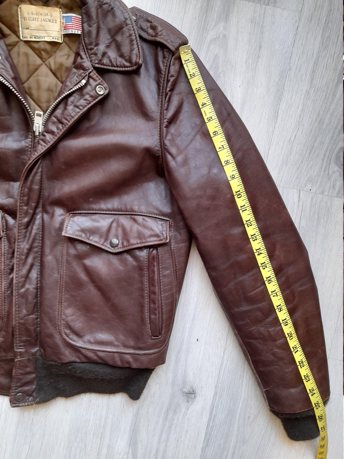 Vintage Schott Bomber Flight Jacket IS674MS Flight Jacket Etsy