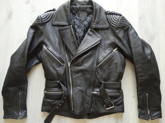 Vintage Biker Black leather jacket,Leather Jacket