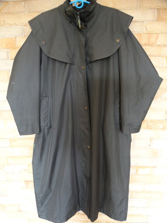Vintage Oxford Blue Trench Coat ,Outback Cape - DA