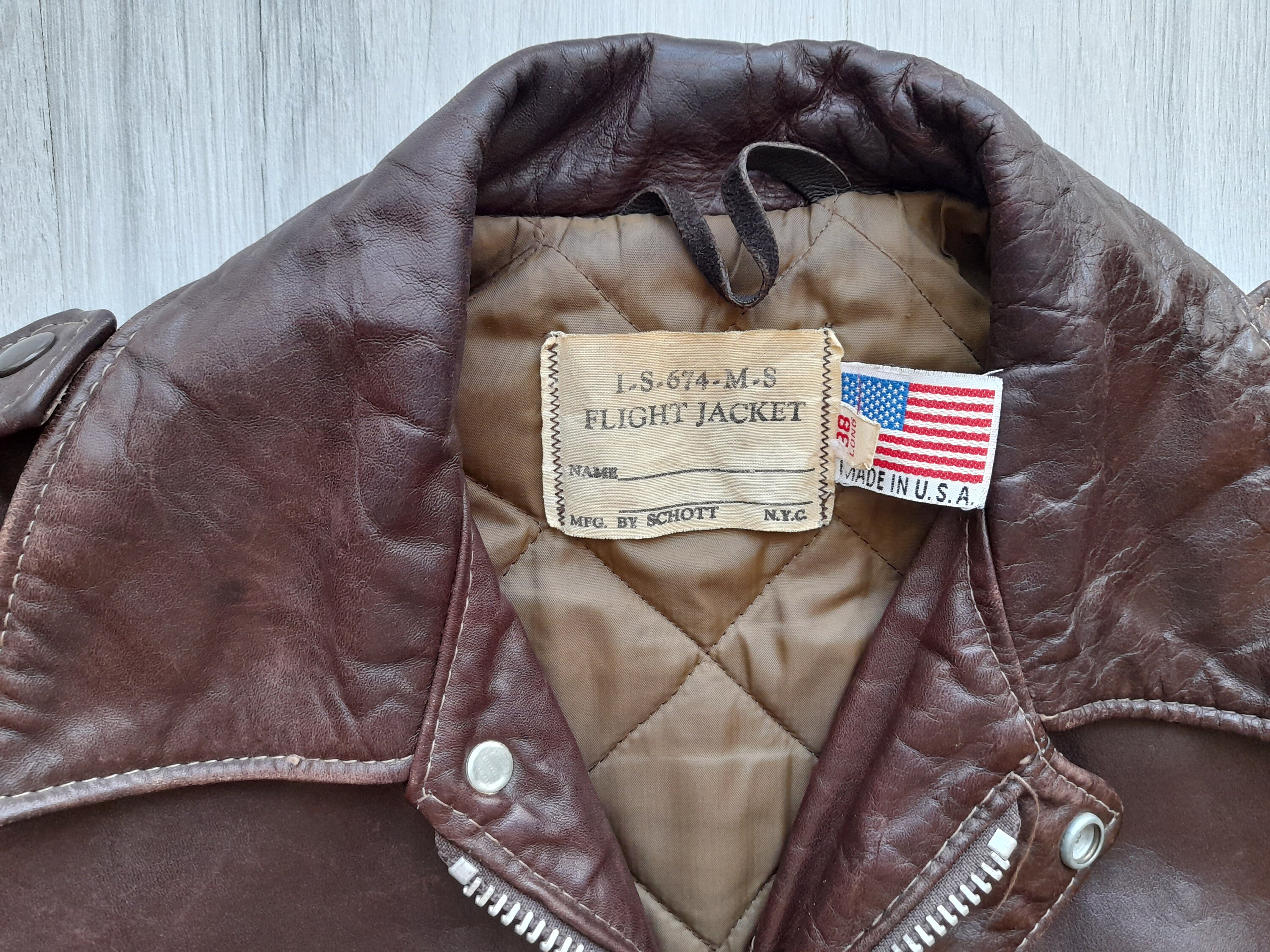 Vintage Schott Bomber Flight Jacket IS674MS Flight Jacket Etsy