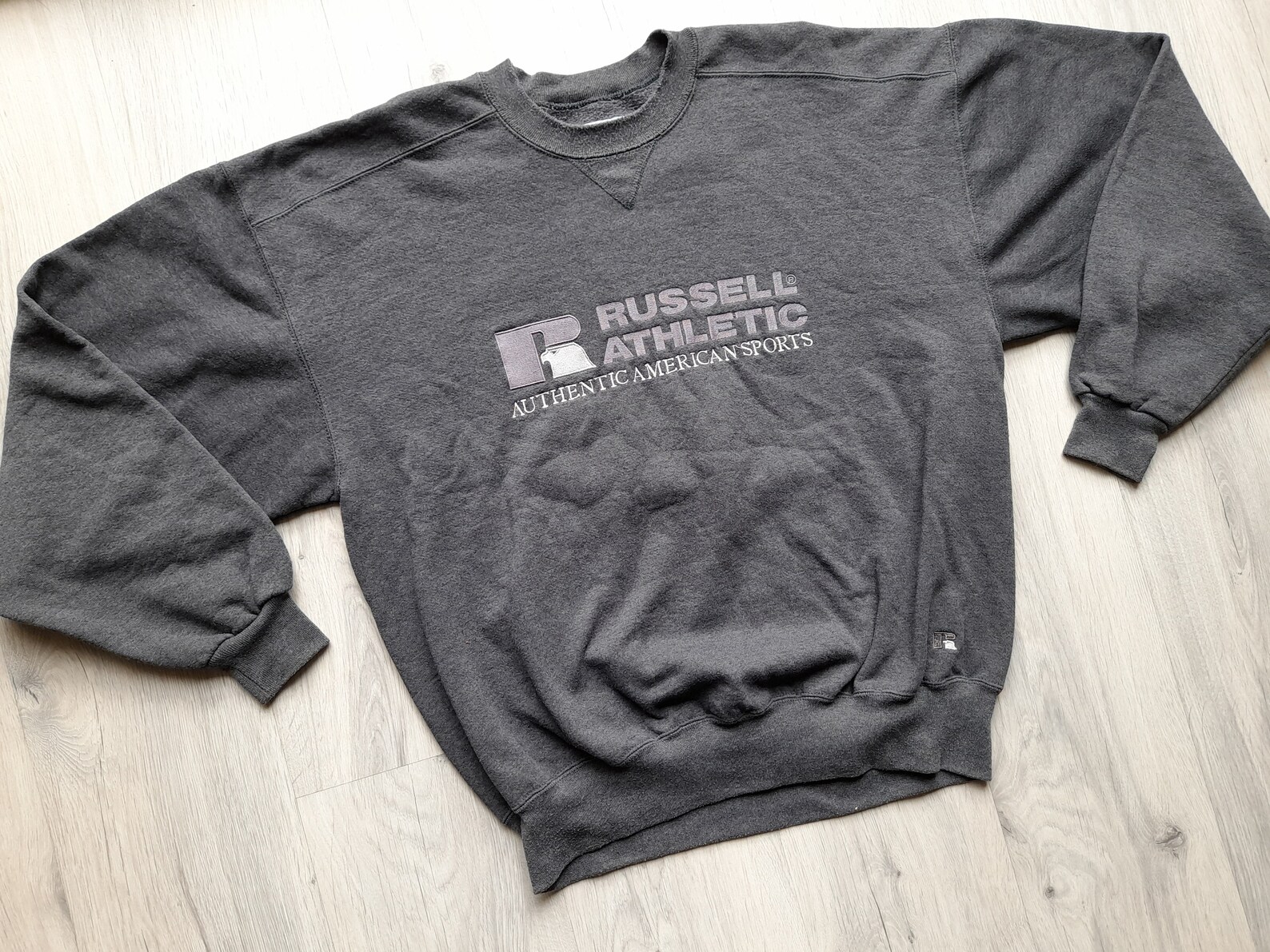 Vintage 90s Russell Athletic Mens Sweatshirt Size Large Gray Etsy