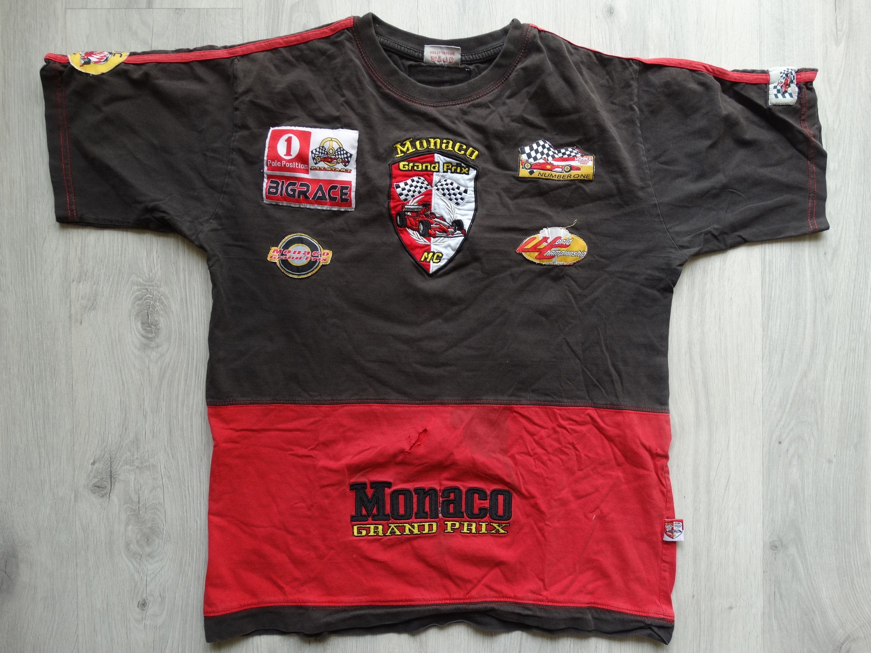 Vintage 90s Monaco Grand Prix Patch shirt Formula F1 Grand Etsy