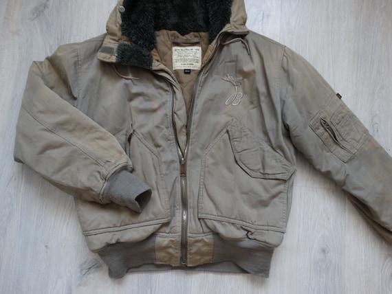 Vintage Mens Alpha Industries Hooded Jacket Size M