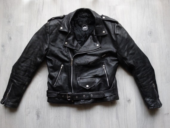 Classic Biker Leather jacket Mens Real Leather Bik
