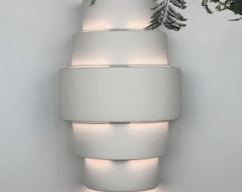 Custom Color Spanish Lighting Large WALL Washer SCONCE | Ceramic OUTDOOR Ambient Lighting, Modern Wall Sconce Lighting up down Light | 15"H