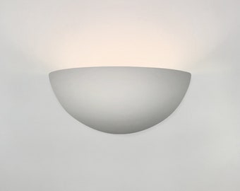 Half Moon Up-light Minimal Ceramic Wall Sconce, Directional Lighting, Architectural Ceramic Ambiance Lighting, Color Customizable | 10.25"W