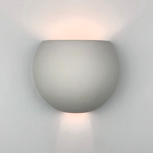 Globe Up & Down Wall Sconce, Minimal Modern Wall Light, Indoor/Outdoor Architectural Ceramic Ambiance Lighting, Color Customizable | 9.5"W