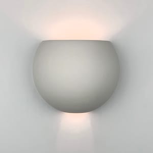 Globe Up & Down Wall Sconce, Minimal Modern Wall Light, Indoor/Outdoor Architectural Ceramic Ambiance Lighting, Color Customizable | 9.5"W