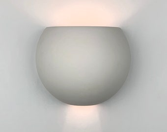Globe Wall Sconce Up & Down, Minimal Modern Wall Lighting, Indoor/Outdoor Architectural Ceramic Wall Sconce, Color Customizable | 9.5"W