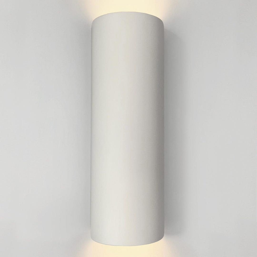 Tall Ceramic Wall Sconce, up and Down Minimalistic Cylinder Wall Sconce ...