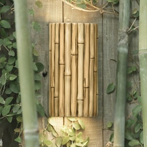 Bamboo Wall Sconce Tiki Bar Light Indoor or Outdoor Wall Light Tiki Lighting Ceramic Wall Sconce, Tiki Polynesian Lighting | 9.5&quot;H