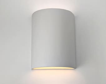 Ceramic Wall Sconce Cylinder Up Down Wall Light, Indoor/Outdoor Wall Lighting Handcrafted Ceramic Lighting Color Customizable | 10.25"H