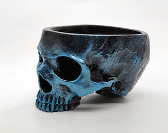 Large & Heavy Realistic Human Size Skull Replica Bowl Flower Pot Planter Pencil Holder Gothic Garden Candy Box Anatomy Altar Halloween Gift