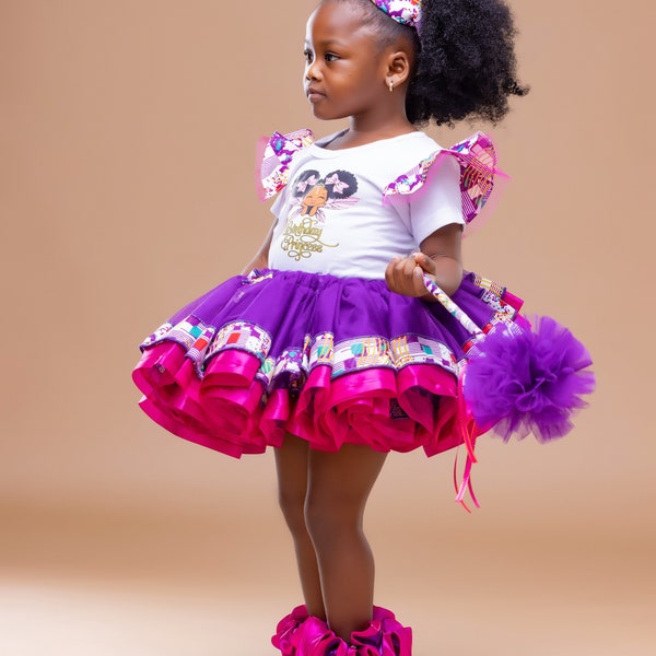 Birthday princess purple and fushia tutu set/ Birthday outfit