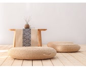 Seat Cushion Round Pouf Tatami Chair Pad Yoga Seat Pillow Knitted Floor Mat Garden Dining Room Home Decor Outdoor (40cm x 6 cm)