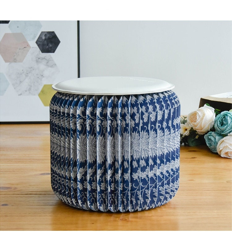 Folding stool paper artistic stool creative Round display Etsy