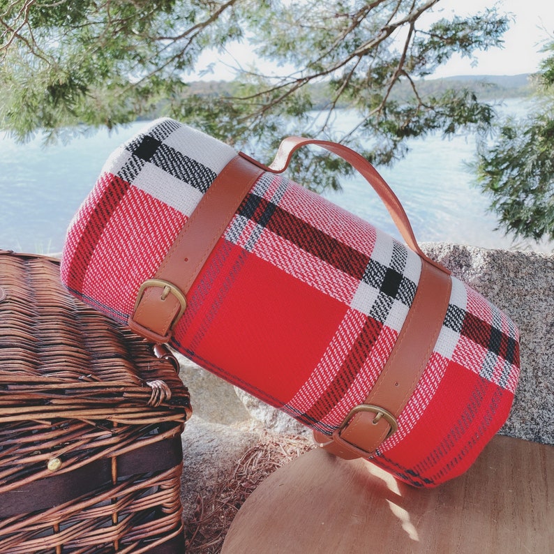 Buffalo Check Picnic Blanket Rollable Waterproof Checkered Etsy