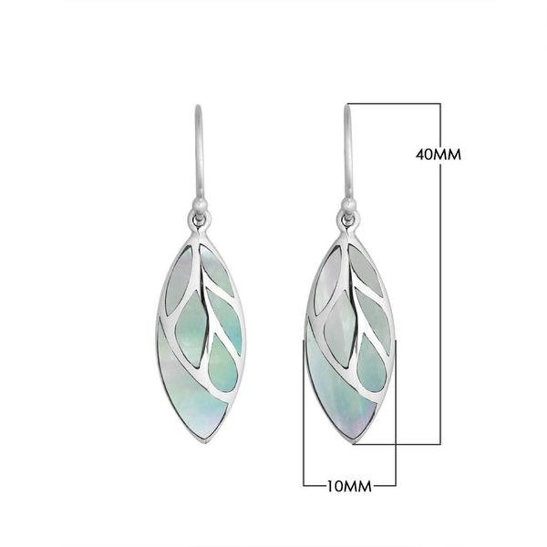 Sterling Silver Fancy Earring With Mother Of Pearl