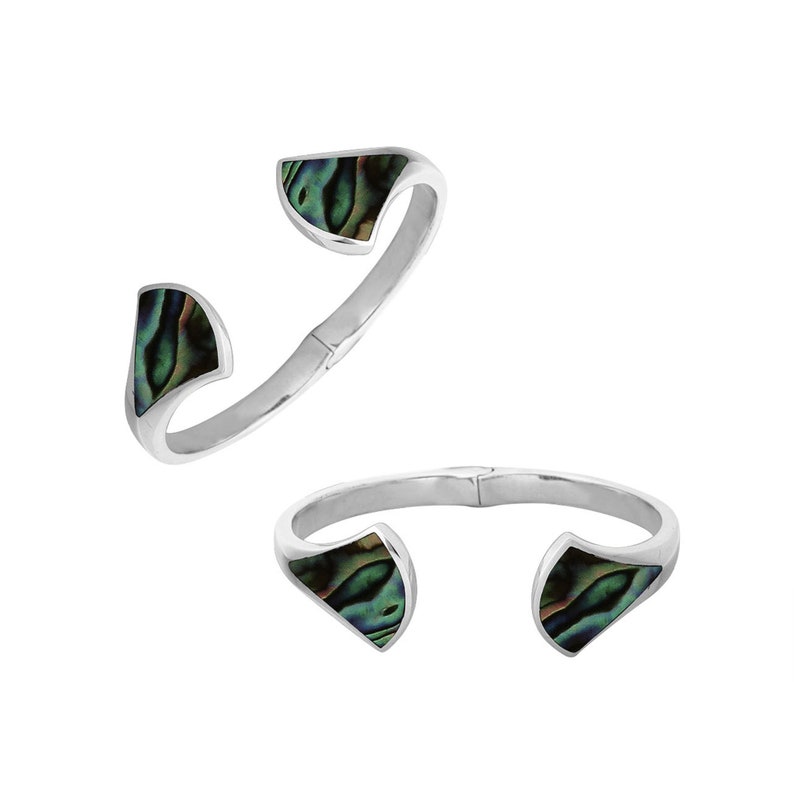 Sterling Silver Bangle With Abalone