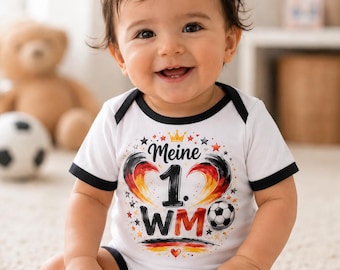Niedliches Baby Fanshirt WM 2026 Meine 1. WM als Shirt oder Body