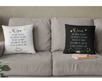 Personalized cotton pillow as a gift idea / pillow for grandpa and/or grandma | gift for grandma & grandpa decorative pillow