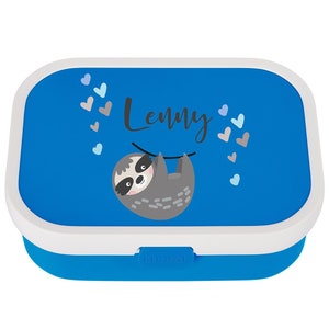 Personalized mepal lunch box with bento and cute sloth