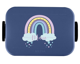 Lunch box with desired name | Personalized lunch box with sweet rainbow for kindergarten / kindergarten or school
