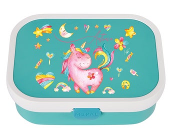Mepal lunch box with name | Personalized lunch box featuring Candy Unicorn