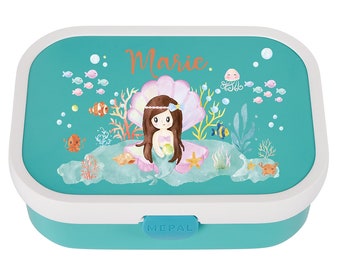 Personalized Mepal lunch box with bento and a cute mermaid