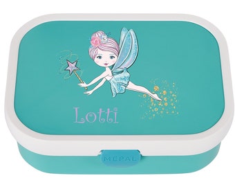 Boîte à lunch Mepal avec nom | Boîte à lunch personnalisée avec une jolie fée pour la garderie, l'école et la maternelle / boîte à goûter personnalisée