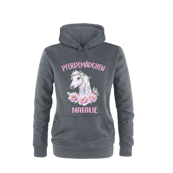 Pullover mit Wunschname / Personalisierter Pulli mit Pferdeaufdruck / Pferdemädchen