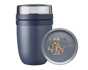 Personalisierter Thermo Mepal Lunchpot Ellipse mit Wunschnamen / Frühstücksbecher mit niedlichem Löwen für die Schule/Geschenk Einschulung